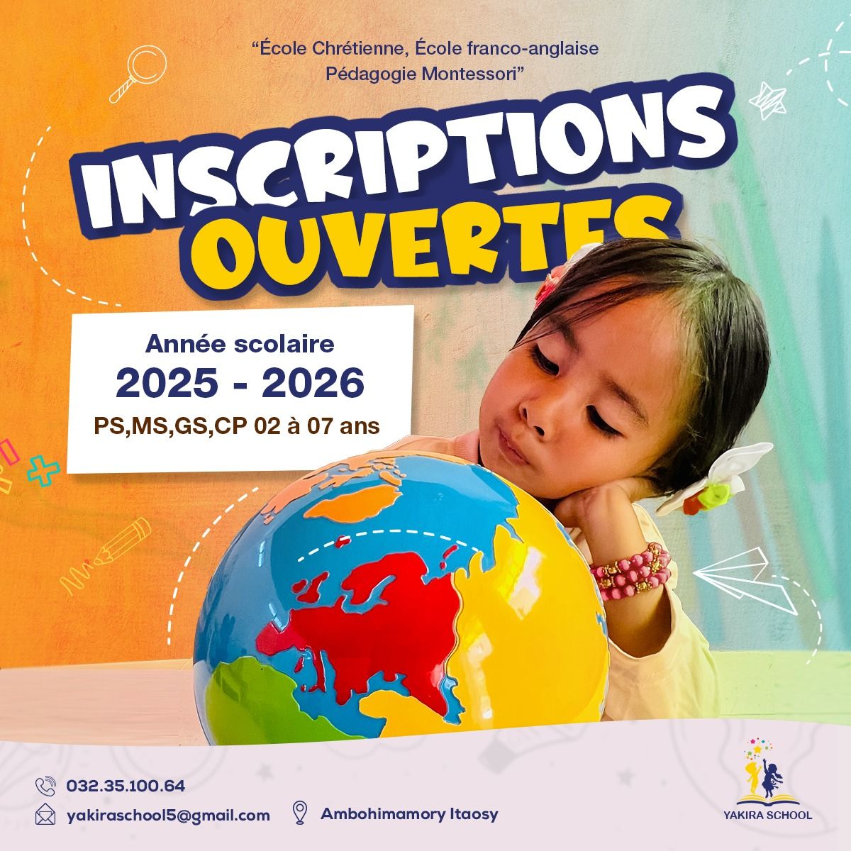 Ouverture des inscriptions 2025-2026 à Yakira School